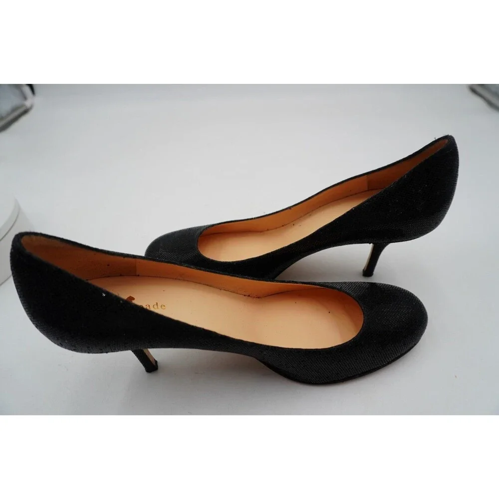 Kate Spade New York Women's Size 11M Black Glitter Shimmer Sparkle Evening Pumps